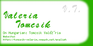 valeria tomcsik business card